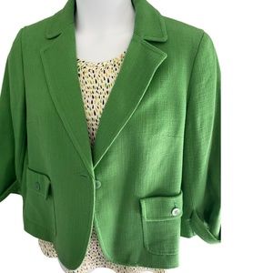 Talbots 3/4 sleeve blazer bright spring green